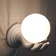 Ceramic and opaline wall lamp - 70's