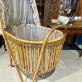 Cradle bed in vintage rattan