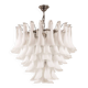 Murano glass chandelier in white and translucent glass. Contemporary