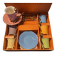 Coffret de 6 tasses à café + 6 soucoupes + 6 cuillères, Geneviève Lethu