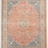 Rare Tapis Persan Ancien, Chef-d’œuvre Fait Main en Laine Naturelle