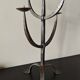 Large Brutalist Wrought Metal Candlestick - Early 20th Century