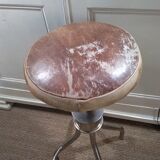 Adjustable leather seating workshop stool