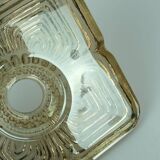 Applique murale lourde en verre glacé du milieu du siècle des années 1960-70