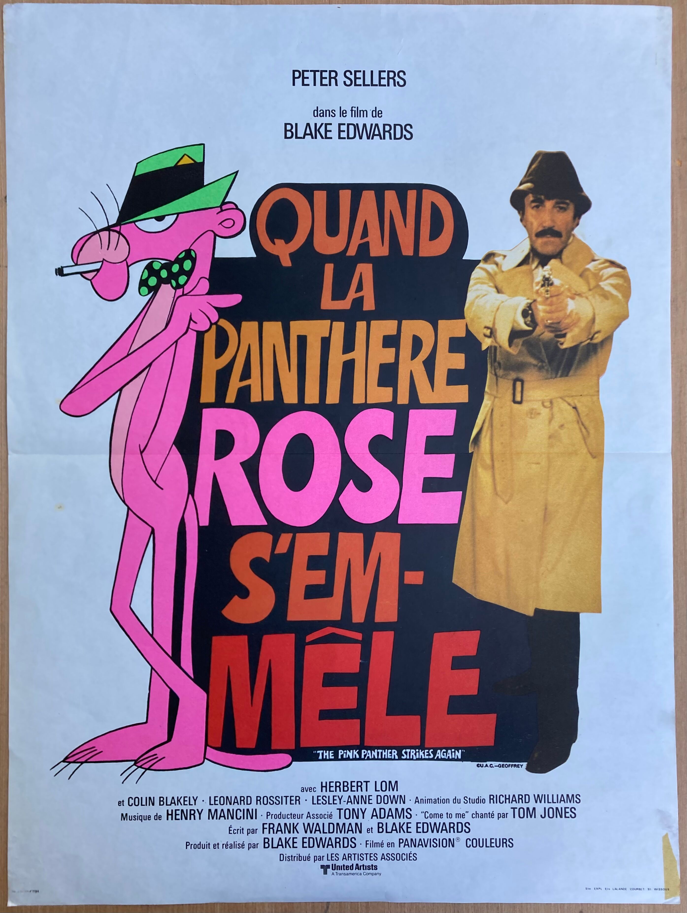 Affiche cinéma originale "Quand la Panthère Rose s'emmêle" Peter Sellers