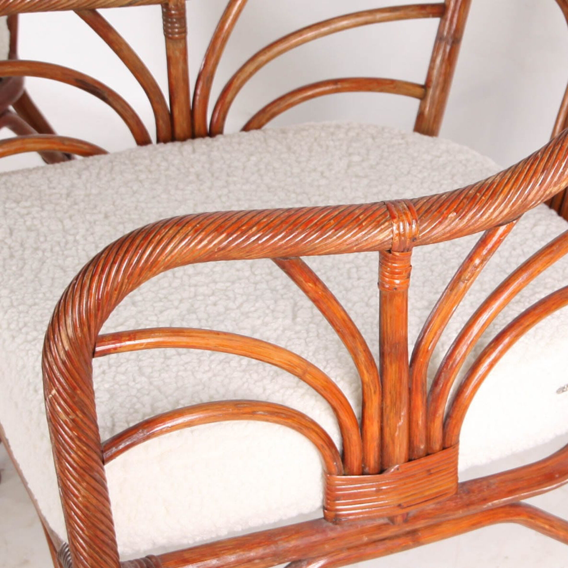 Pair of rattan armchairs