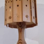 Lampe vintage scandinave en bois 1970