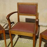 Art Deco bridge chair and 2 matching chairs
