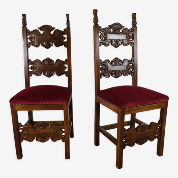 Paire de chaises Renaissance du début des années 1900