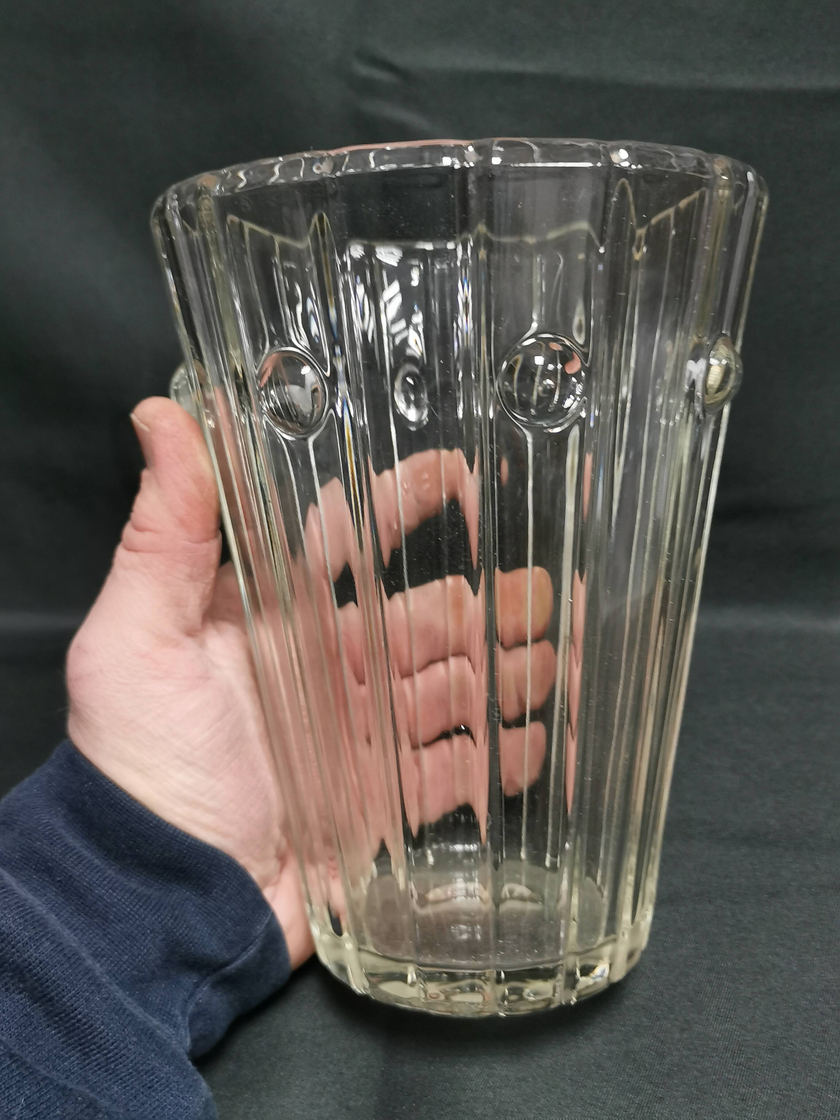 Stylish glass vase, art deco