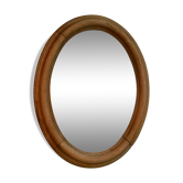 Oval wood mirror natural 73x57cm