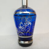 Blue crystal carafe with silver
