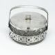 Sugar bowl, postmodernism, glass, silver-plated brass, Poland, 1970s