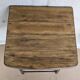 Old workshop stool in wood + wrought iron