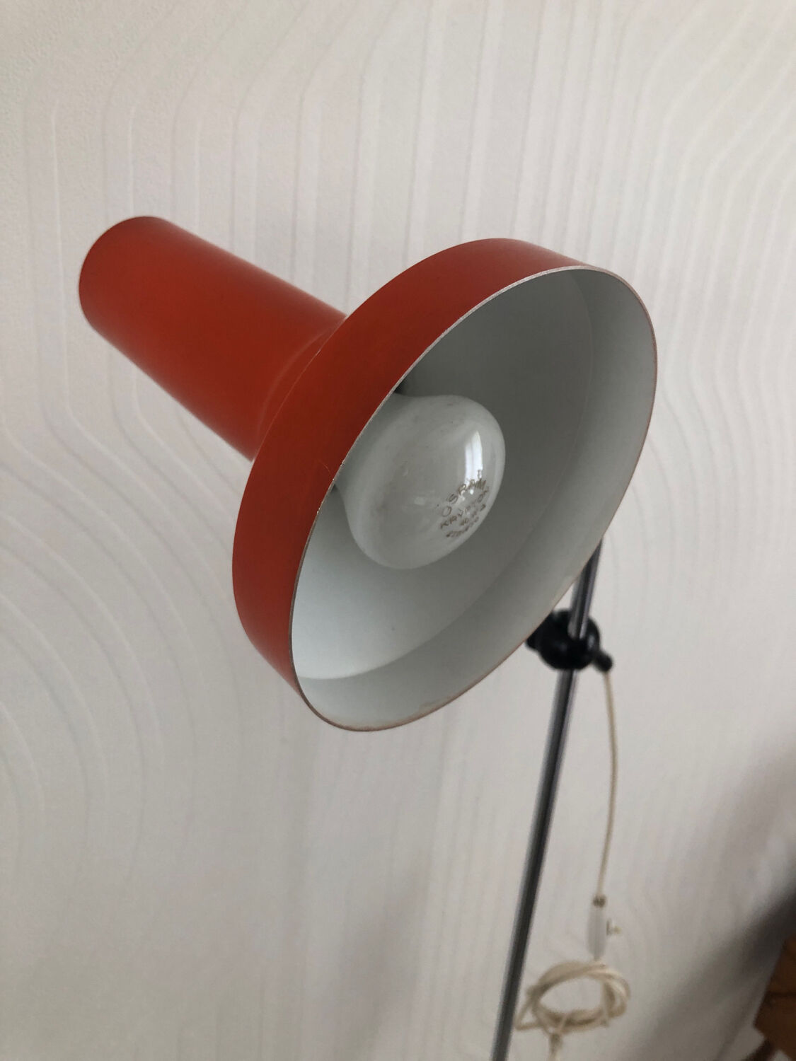 Lampadaire orange de gura leuchten 1960