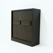 Bar belge brutaliste en chêne teinté brun foncé, années 1970