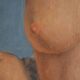 Old painting portrait nude woman oil on panel