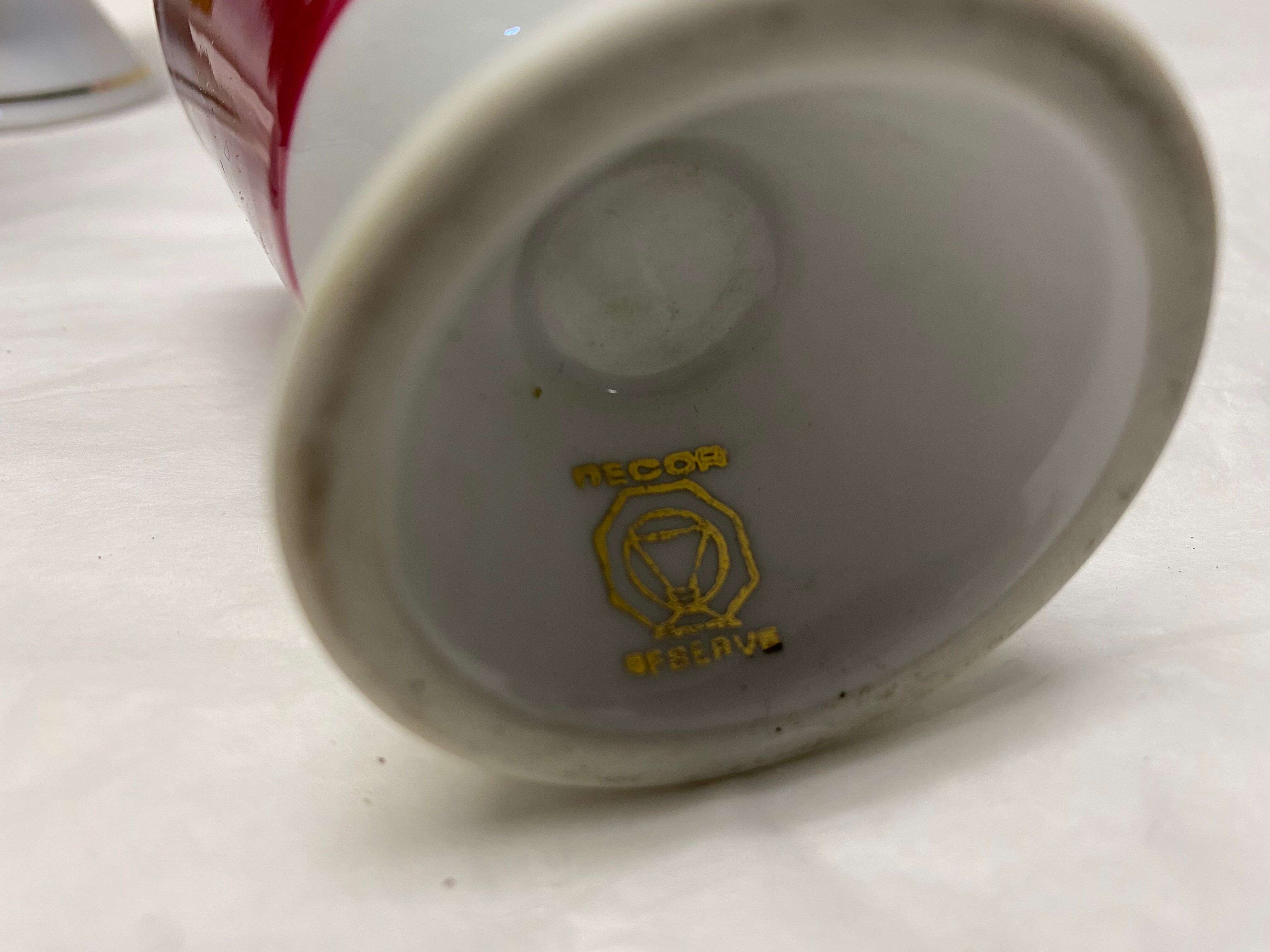 Set of 5 cups porcelain 50s