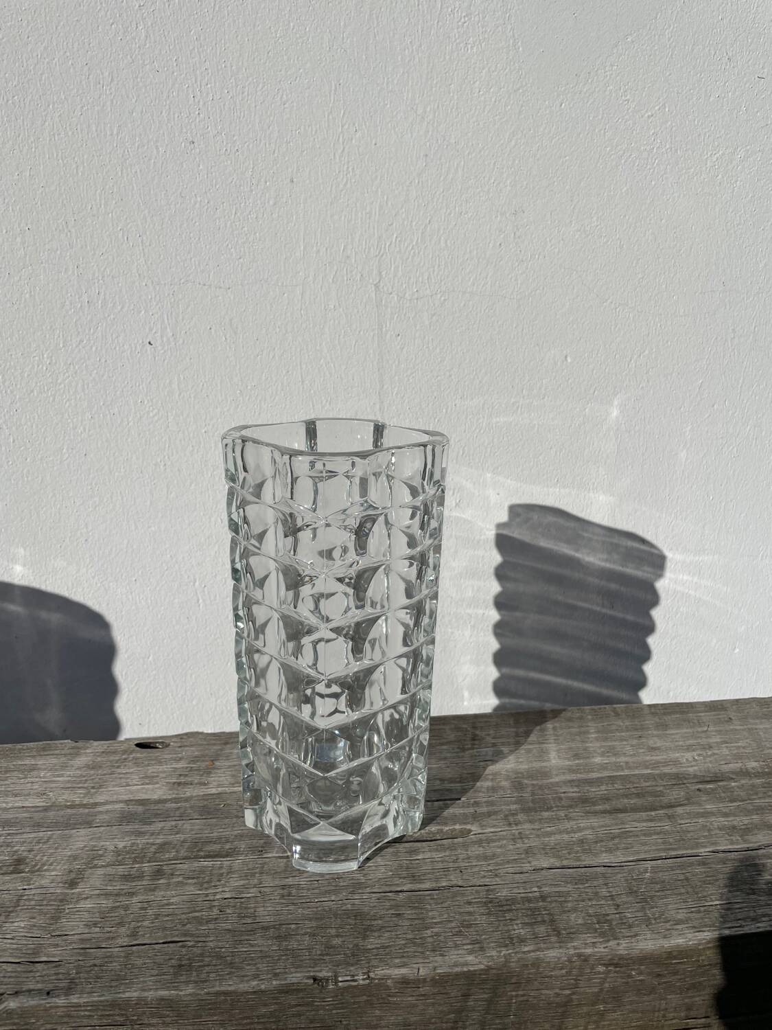 Classic clear thick glass vase