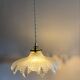 Suspension Holophane verre diamant vintage