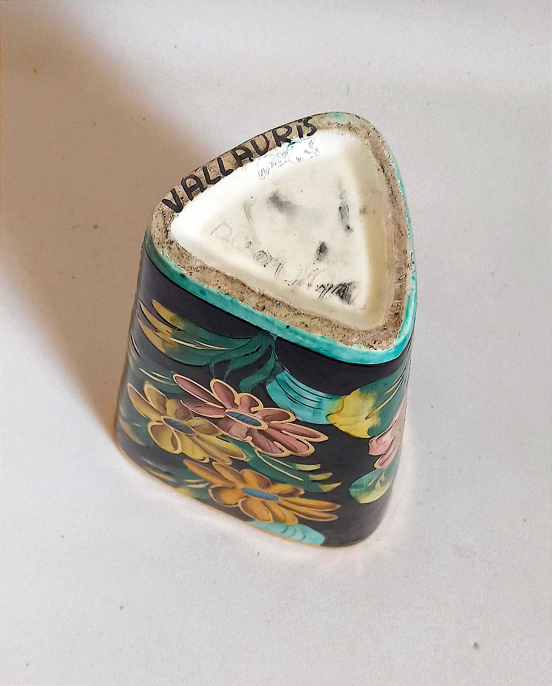 Vase Vallauris Monaco décor floral Hauteur 25,3 cm