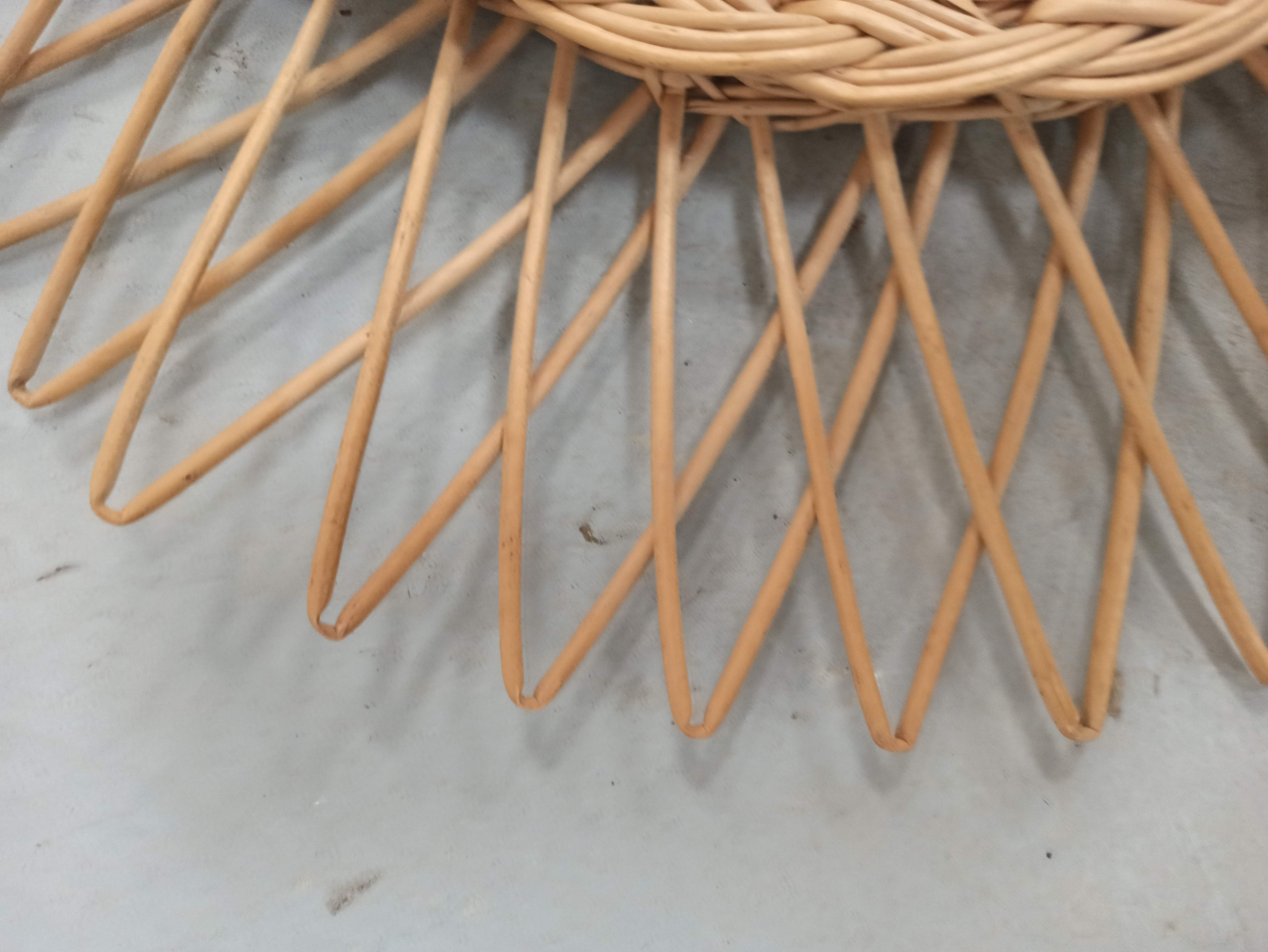 Round rattan sun mirror - 48cm