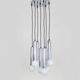 Vintage chrome metal waterfall pendant light with 7 lights Doria Leuchten. 70s