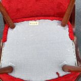 Pair of 1960s chairs in sheepskin and varnished wood