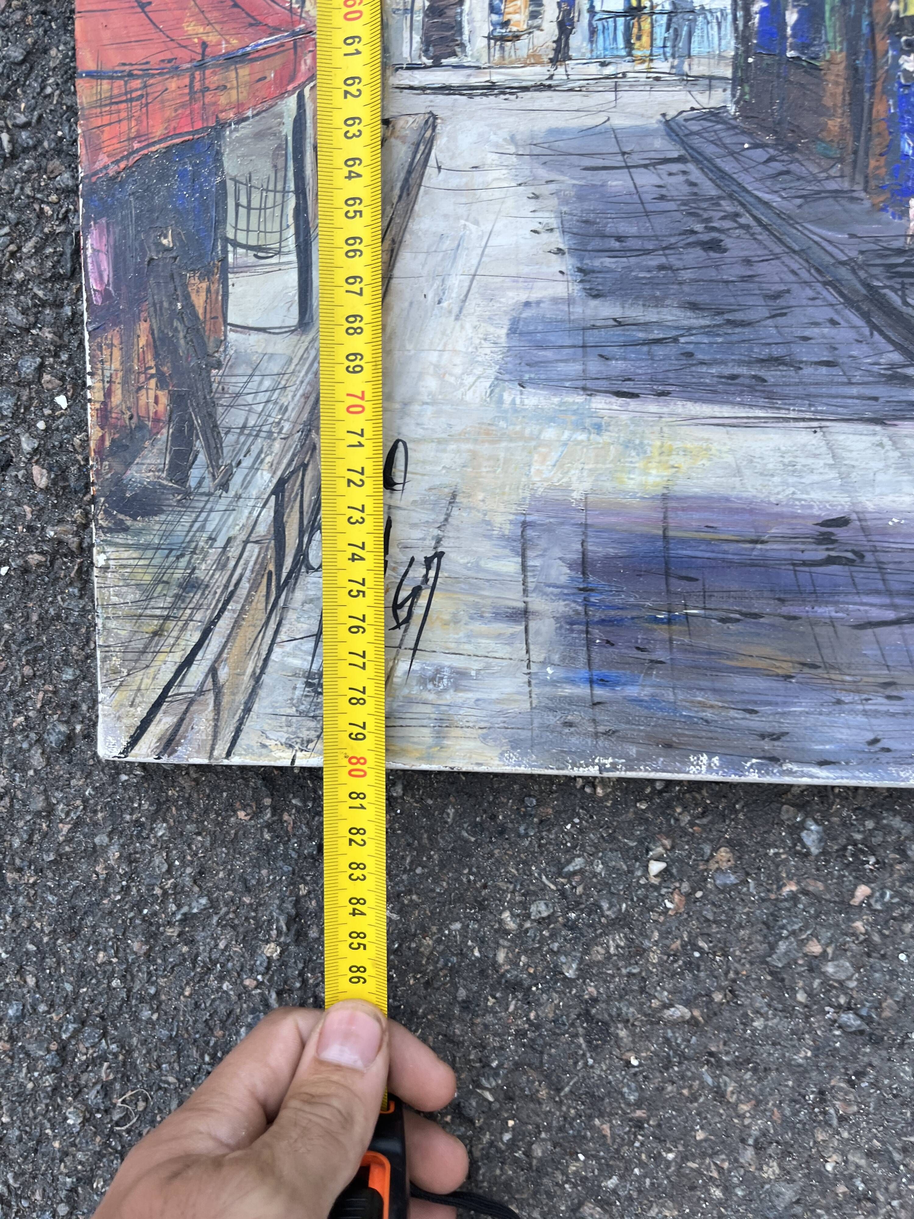 Painting by Dominique Brochard "Domi" – Street Scene – 1967
