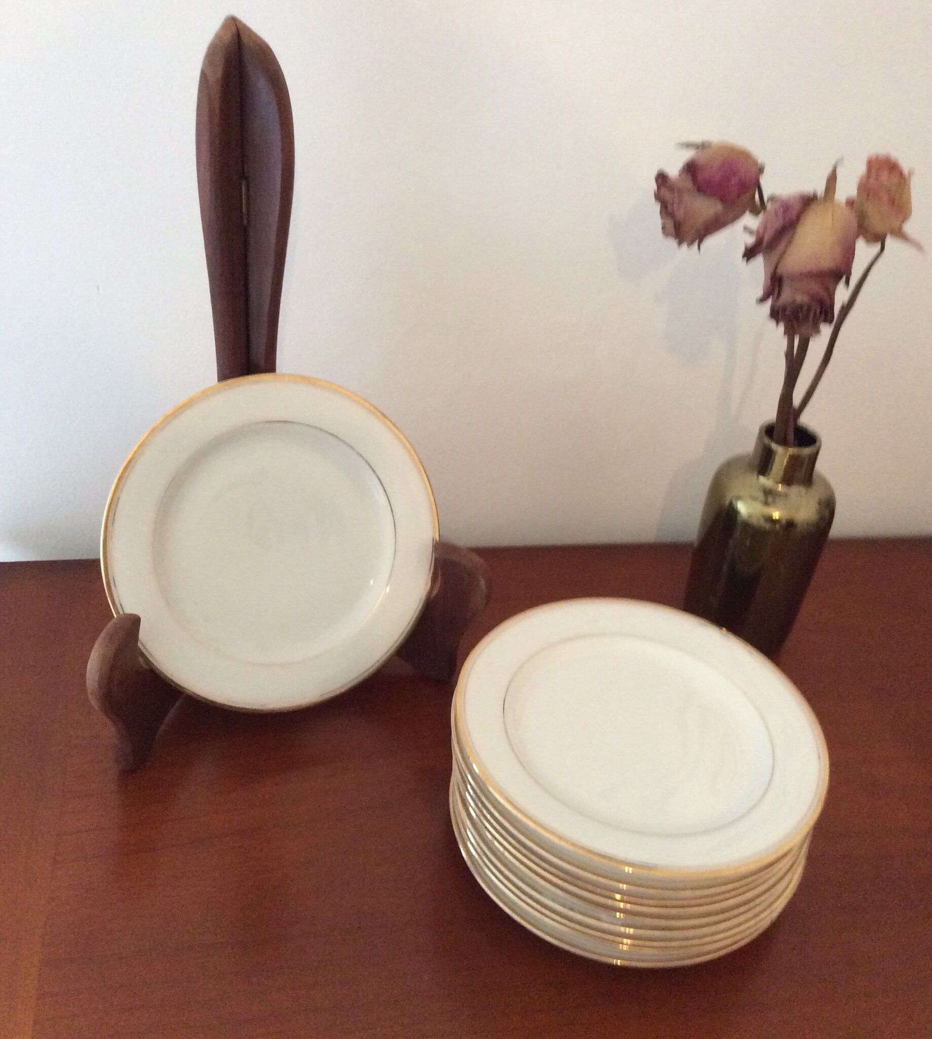 Old dessert plates, mignardises, Limoges porcelain