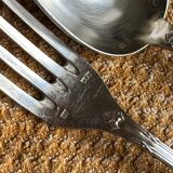 Fork and spoon set in silver metal