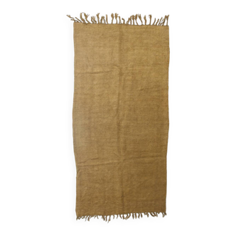 Turkish Dark Mustard Vintage Kilim Rug, 135x268Cm