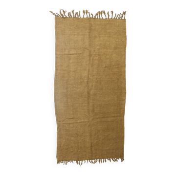 Turkish Dark Mustard Vintage Kilim Rug, 135x268Cm