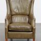 Olive Green Cowhide Leather Armchair