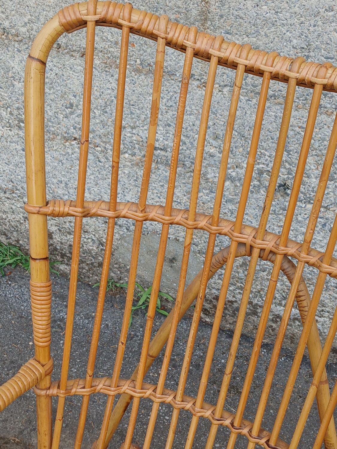 Rocking-chair en rotin , années 50/60