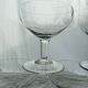 Lot de 5 coupes à champagne en verre gravé feuillage