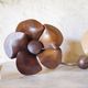 Vintage wood and metal years 70 s hooks in the shape of flowers