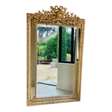 Large mirror style Louis XVI in gilded wood with parecloses xixth h: 165 cm