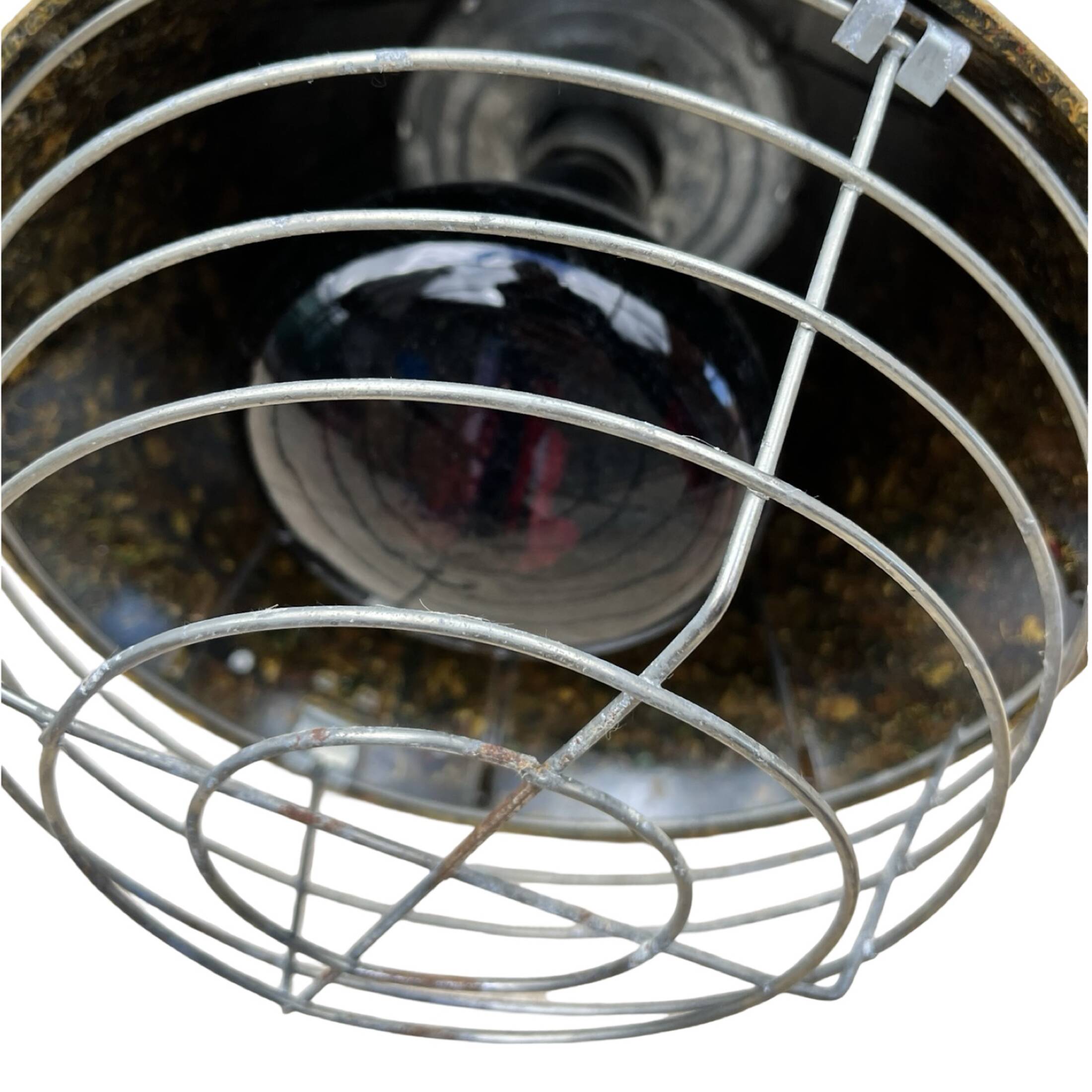 Industrial hanging lamp, heating, Narva Leuchen, Germany, 1970s.