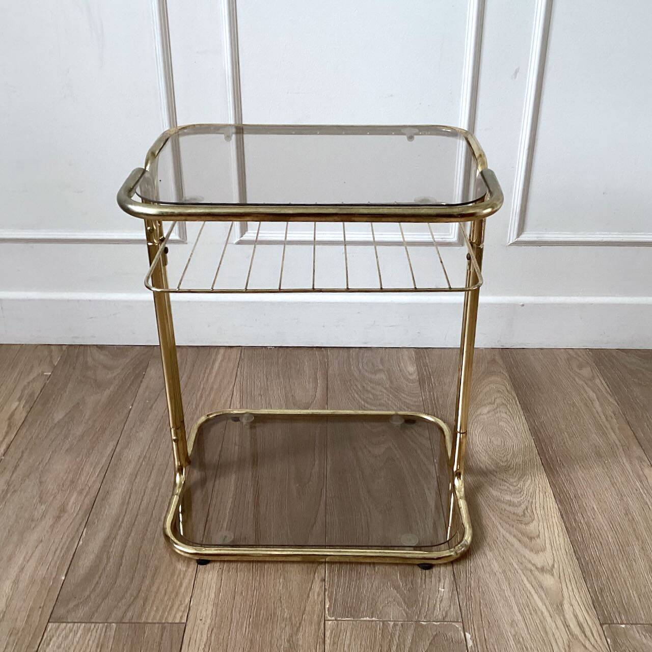 Gold and glass side table