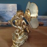 Bedside lamp Angel flower petals mother-of-pearl base alloy cast iron gilded