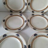 6 Longwy Art Deco plates