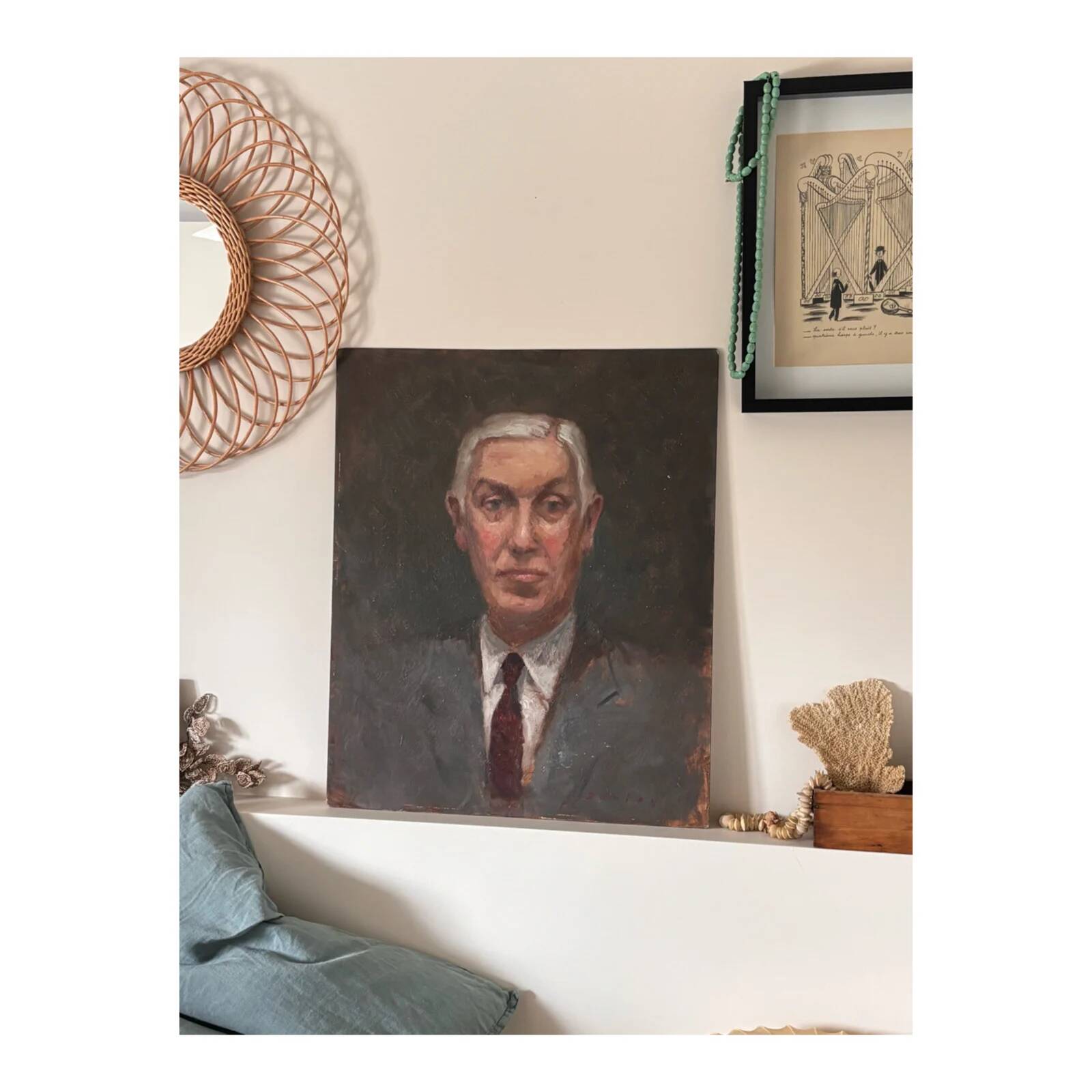 Oil portrait on panel.