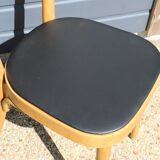3 chaises baumann dos large skaï noir