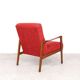 Danish vintage design wooden armchairs with coral fabric, 1950s