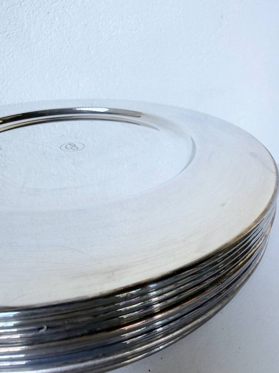 Set of 12 plates - underplates - silver-plated metal Emile Puiforcat