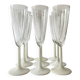 Service 9 coupes a champagne en verre et verre dépoli opaline, France 1970
