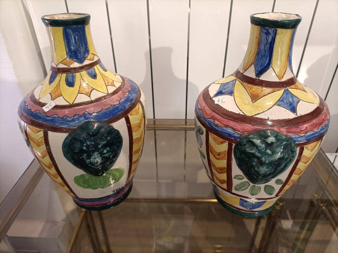 Pair of Vallauris style vases