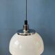 Vintage Guzzini Faro white acrylic glass pendant light