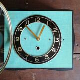 Formica vintage silent rectangular wall clock "black green"